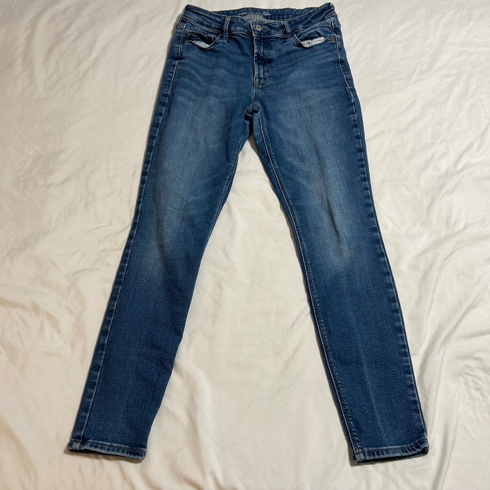 Old Navy Rockstar Super Skinny Jeans Womens 8 Medium Wash Mid Rise Denim Blue